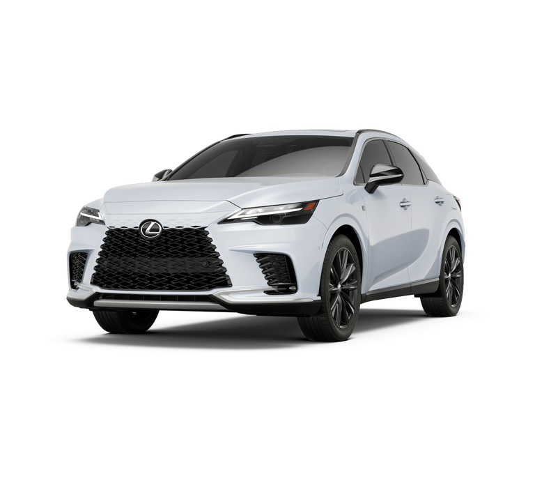 2026 Lexus RX 350 F SPORT DESIGN AWD in Ultra White — front three-quarter view
