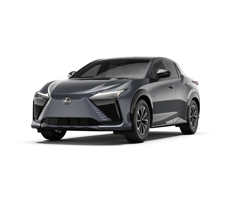 2026 Lexus RZ 450e PREMIUM AWD in Cloudburst Gray — front three-quarter view